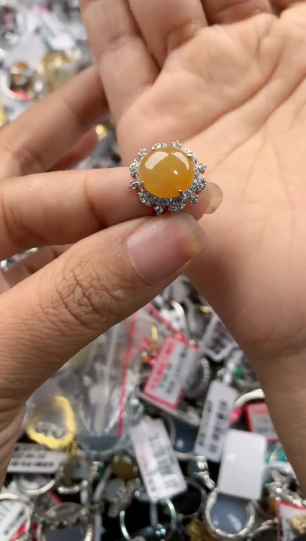 银S925镶嵌戒指翡翠141414---4