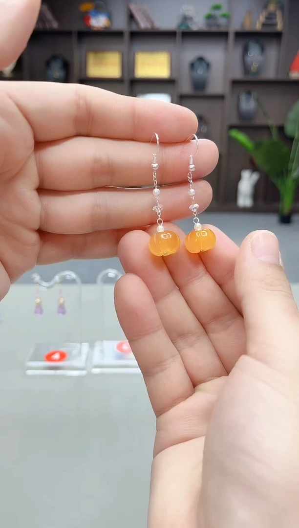 未镶嵌耳饰玛瑙/玉髓W06