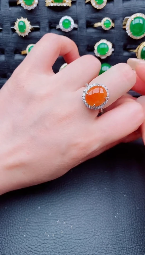 翡翠戒指银S925镶嵌天然a货翡翠199