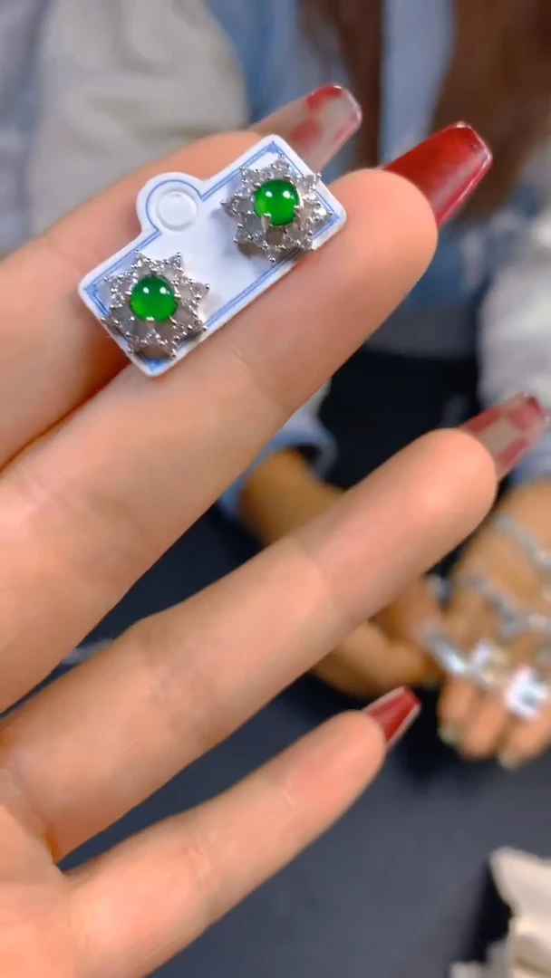 【闪购商品】翡翠耳饰未镶嵌0565258459多样性发一