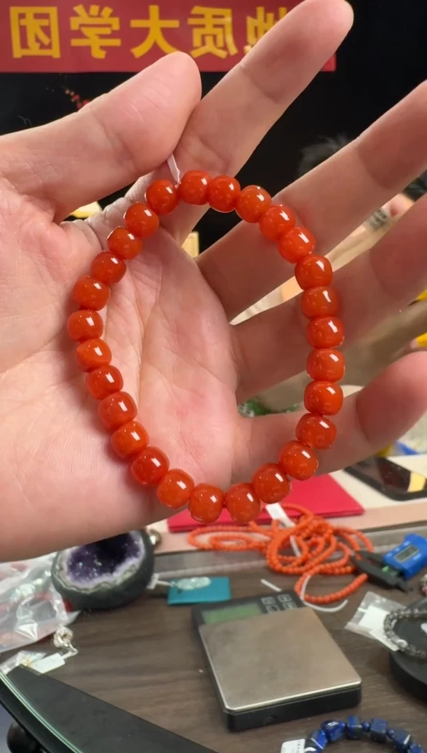 【闪购商品】南红玛瑙手串未镶嵌约8mm保山南红老型珠手串