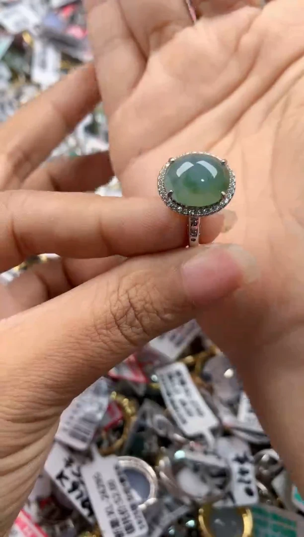 银S925镶嵌戒指翡翠888----10