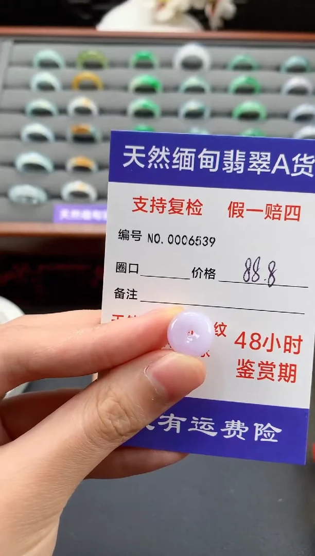 颈饰未镶嵌翡翠紫色平安扣
