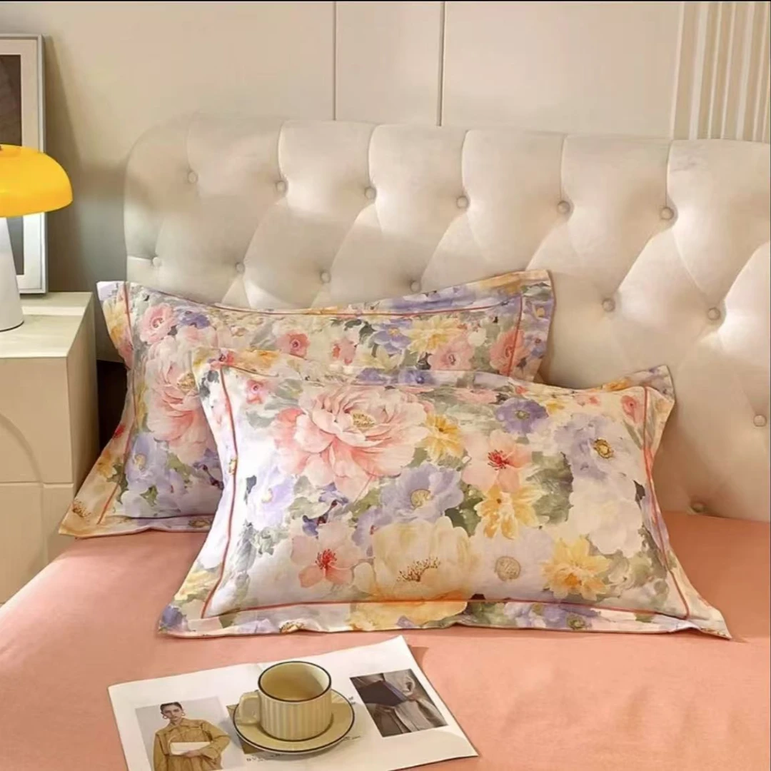 加厚磨毛枕套--繁花朵朵