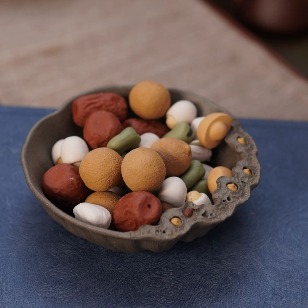 张月宜兴紫砂蟹壳青福生莲地水洗全手工纯手工