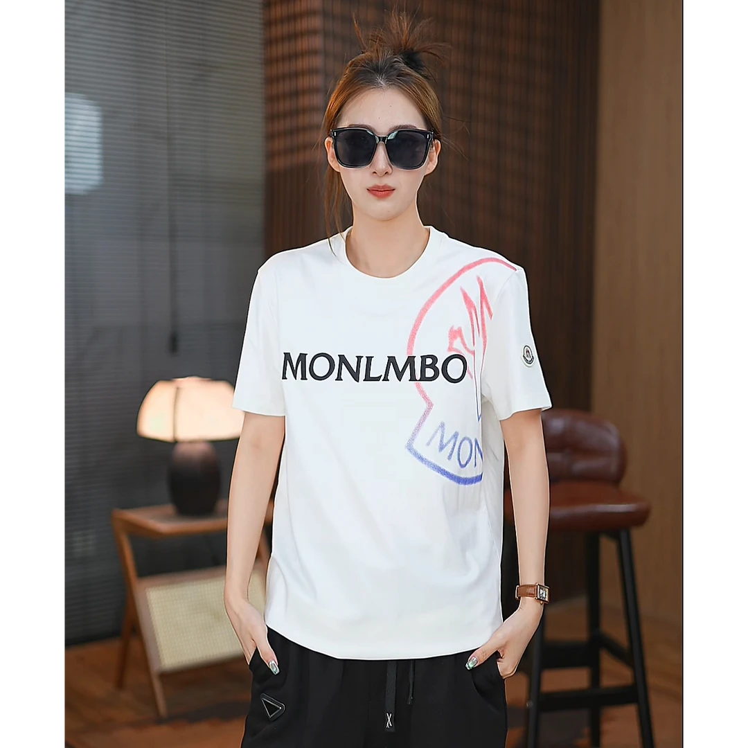 MONLAMBO/2025夏季新款亲肤透气舒适轻奢发泡高级感男款圆领短袖