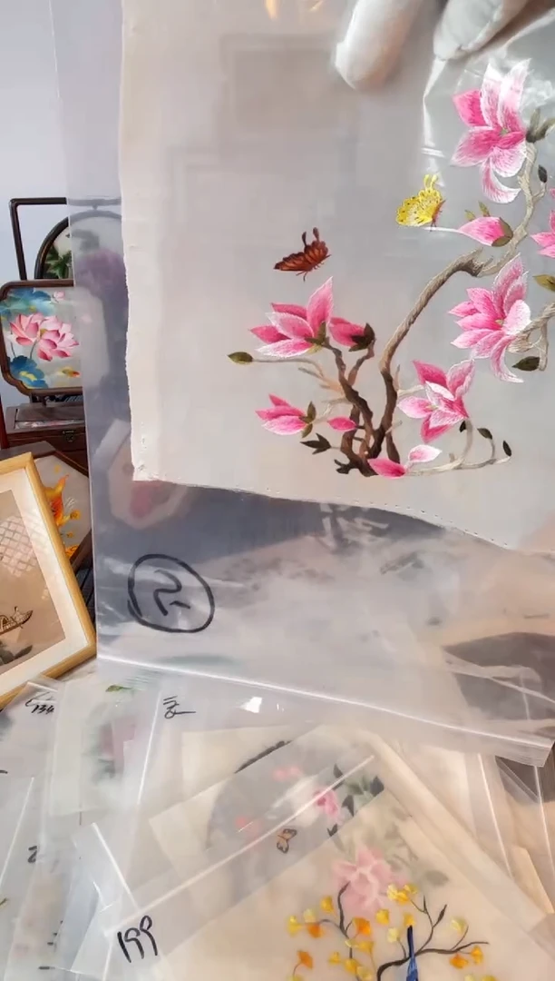 织绣纯手工苏绣双面绣绣布5