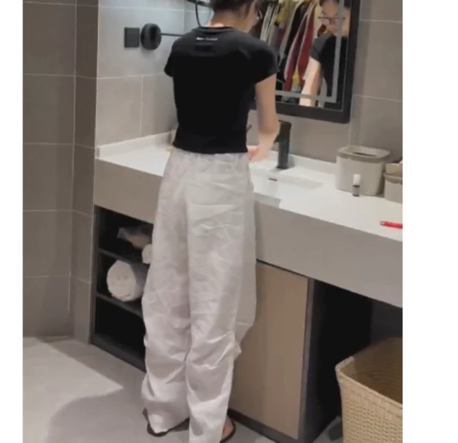 2025夏季新款网红同款洋气韩版潮流T恤上衣裤子宽松两件套怡-IT