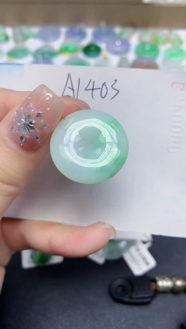 颈饰18K金镶嵌翡翠天然缅甸翡翠A货翡翠百元以上9元证书费自理