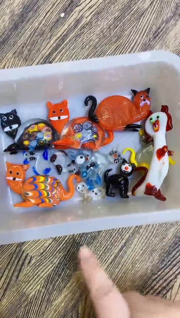 【闪购商品】琉璃手工艺品猫瑕品12件套餐（瑕品不退换）