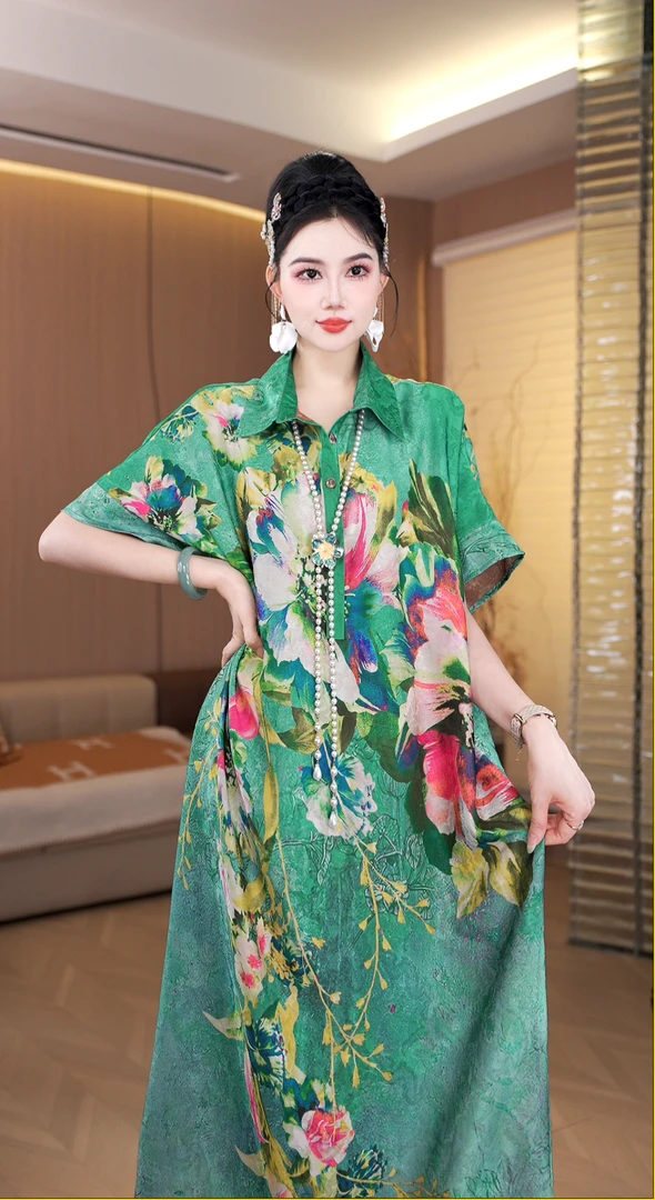 【茶衣】夏季新款休闲百搭高端气质洋气减龄显瘦连衣裙-8849#