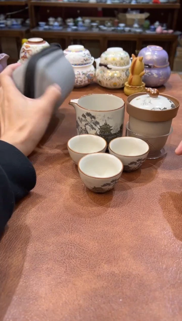 真的很便宜会开片的旅行茶具