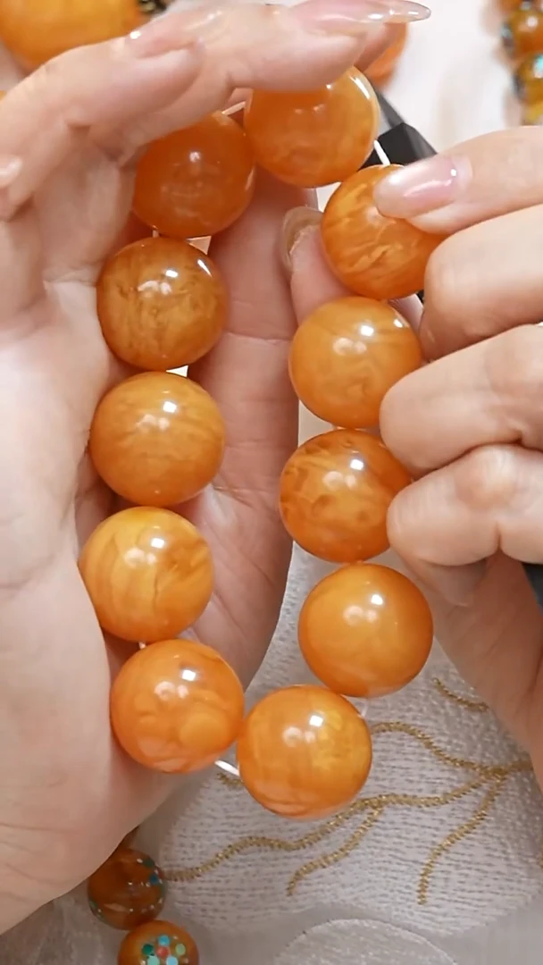 蜜蜡颈饰未镶嵌2426天然蜜蜡珠宝奇石全部保真
