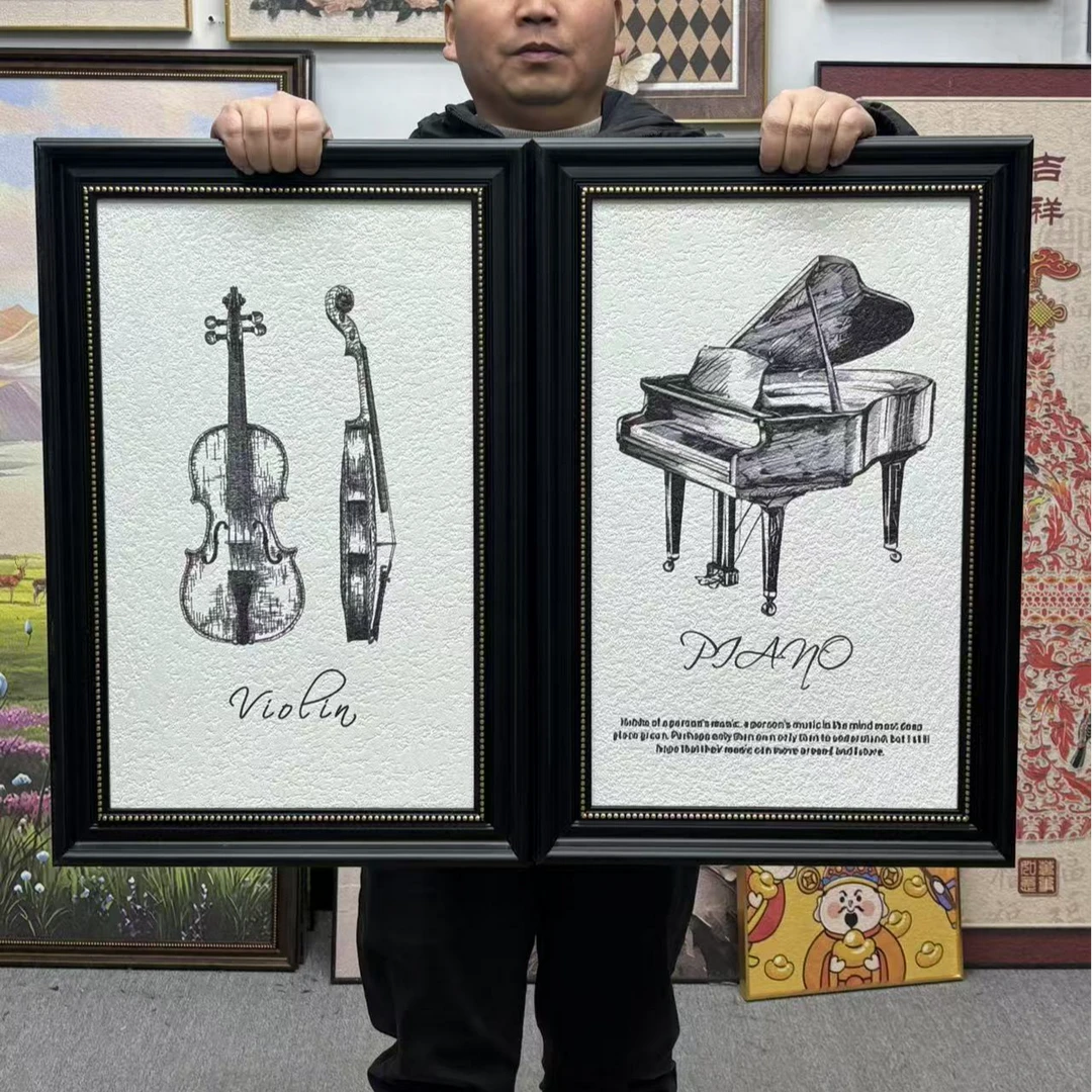 肖邦的琴谱手稿装饰画怀旧文艺书房卧室挂画钢琴房音乐教室4060