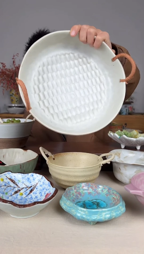 陶瓷43手作粗陶餐具1个装