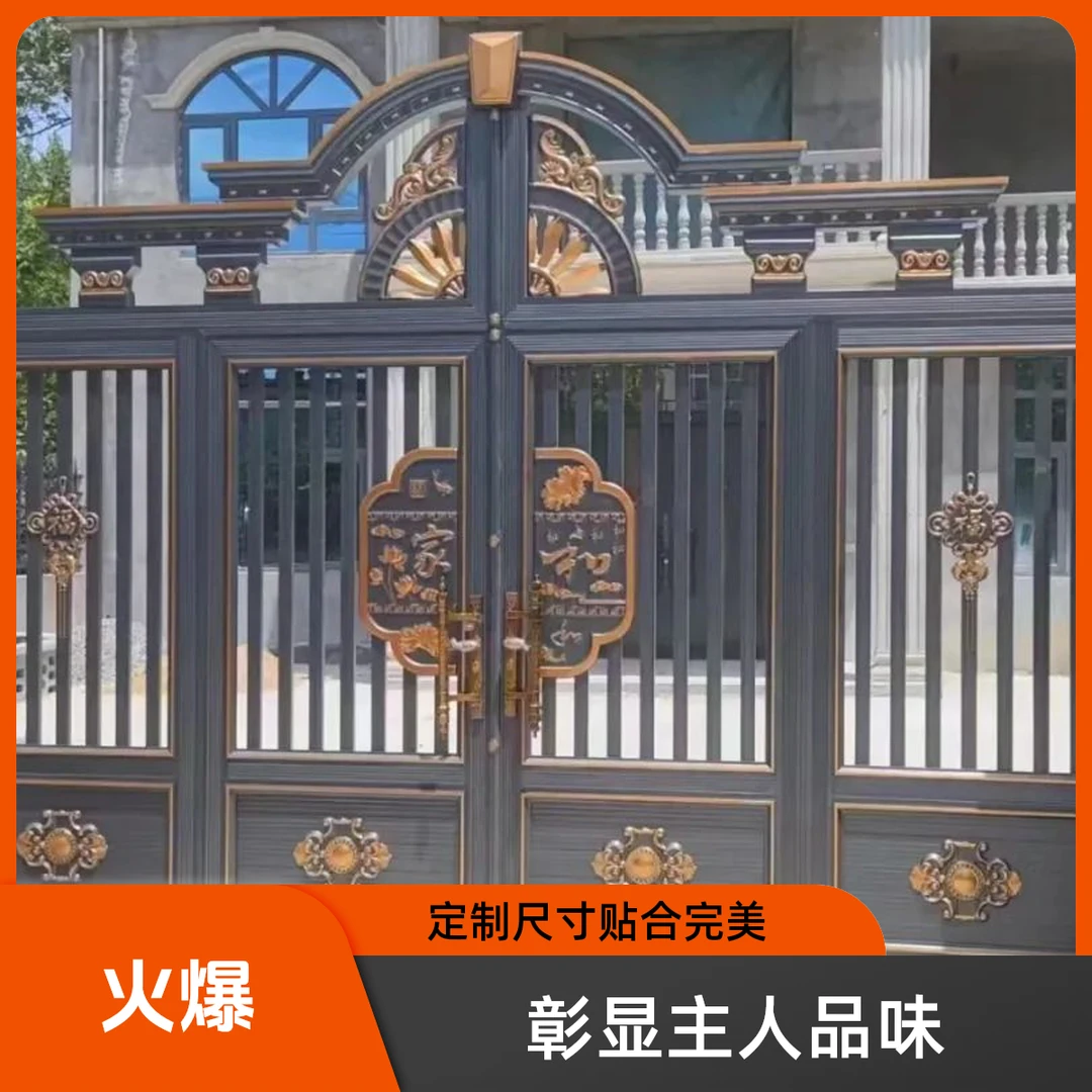 不锈钢烤漆庭院大门别墅双开门不锈钢户外门农村不锈钢大门入户门