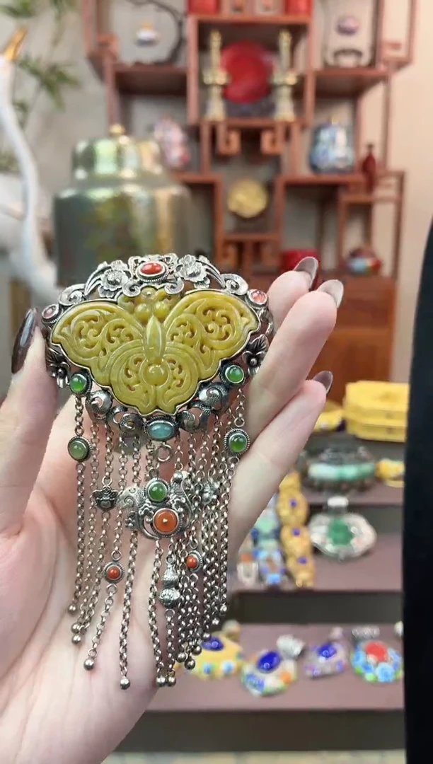 莹* 非遗手工花丝镶嵌吊坠