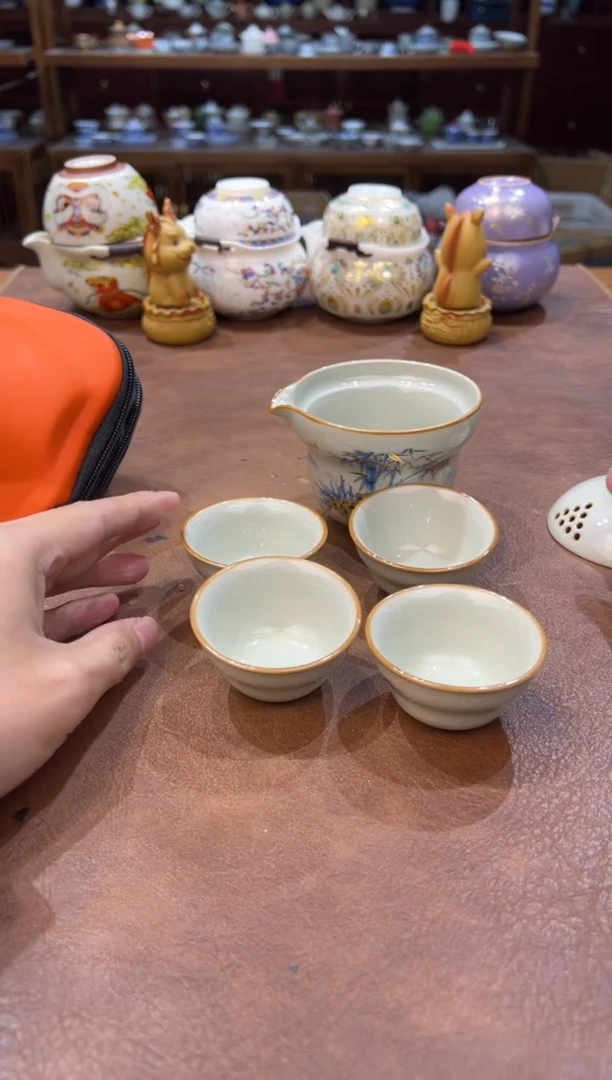 真的很便宜超好看会开片的旅行茶具