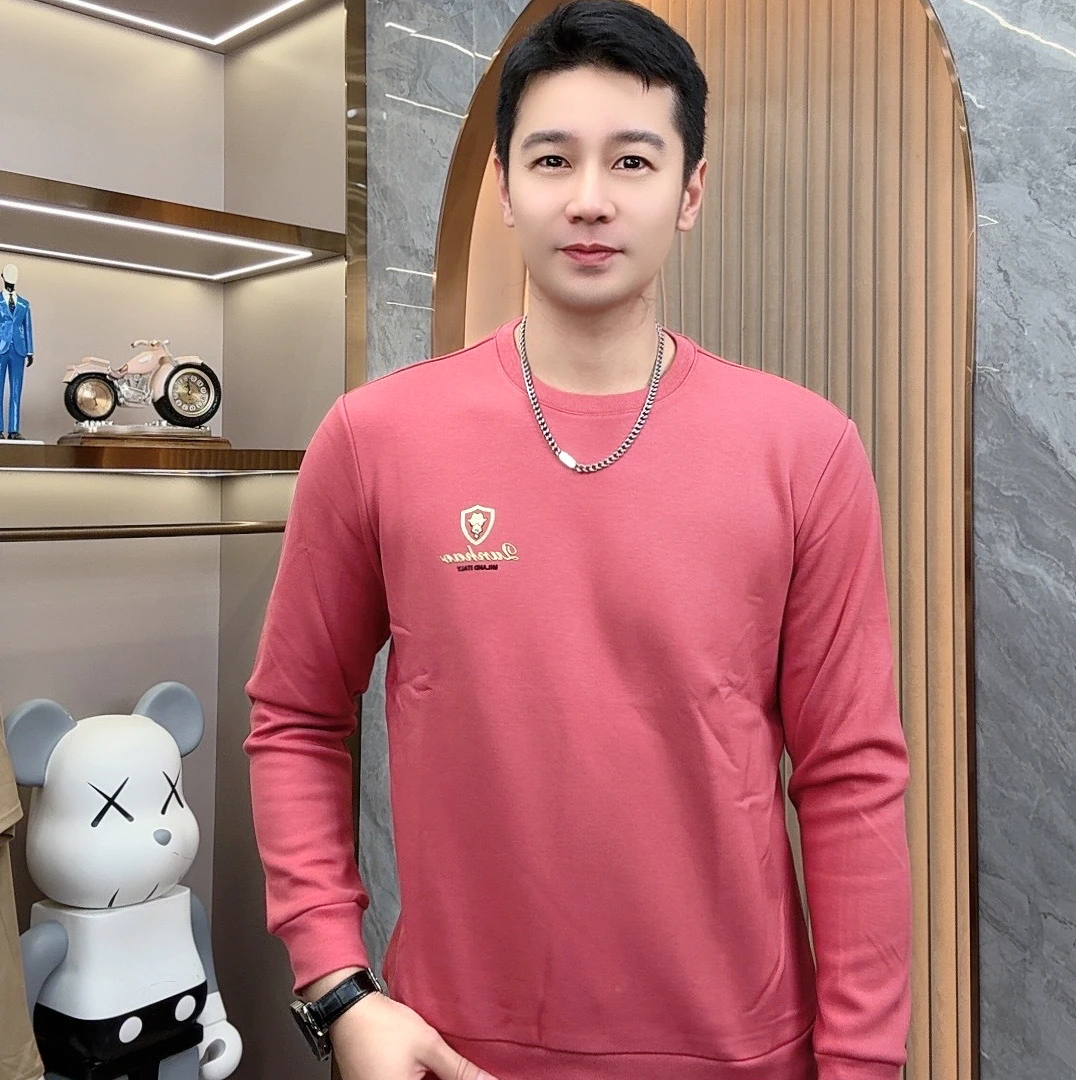 清 欧彬泽【9811】欧货长袖加绒卫衣秋冬男装圆领休闲时尚百搭9811