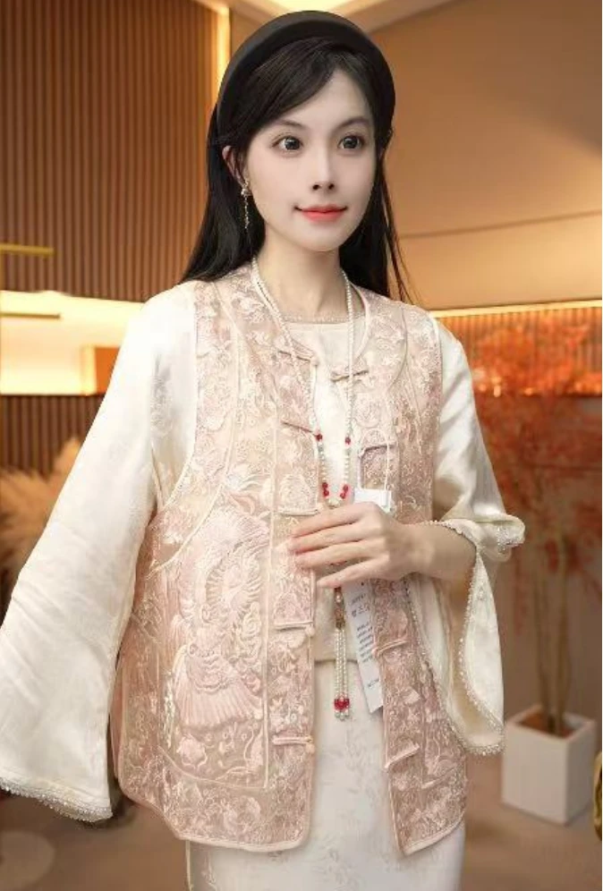 [凤仪]H6126南油新款重工刺绣新款马甲-403常常