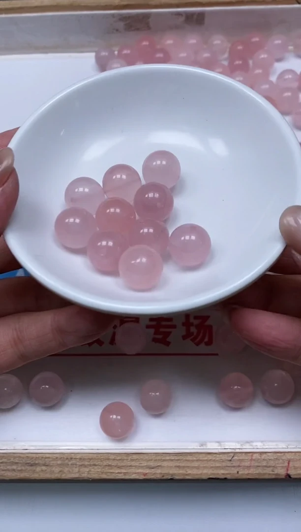 散珠未镶嵌水晶B393 粉水晶12mm6个8.8元