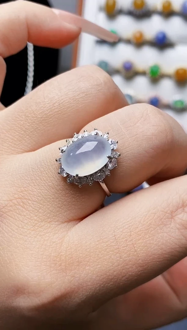 银S925镶嵌戒指翡翠0271