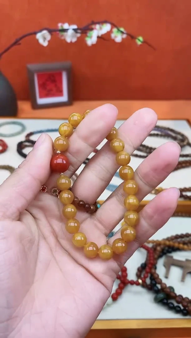 【闪购商品】蜜蜡手链未镶嵌鸿运当头