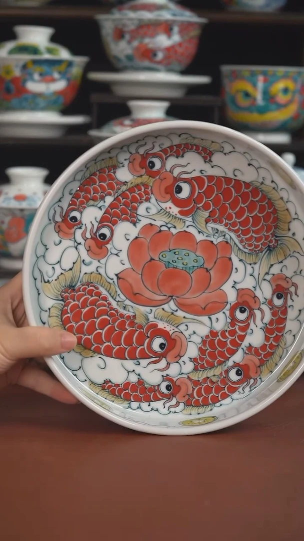 老师作品九鱼高足杯（微瑕福利）