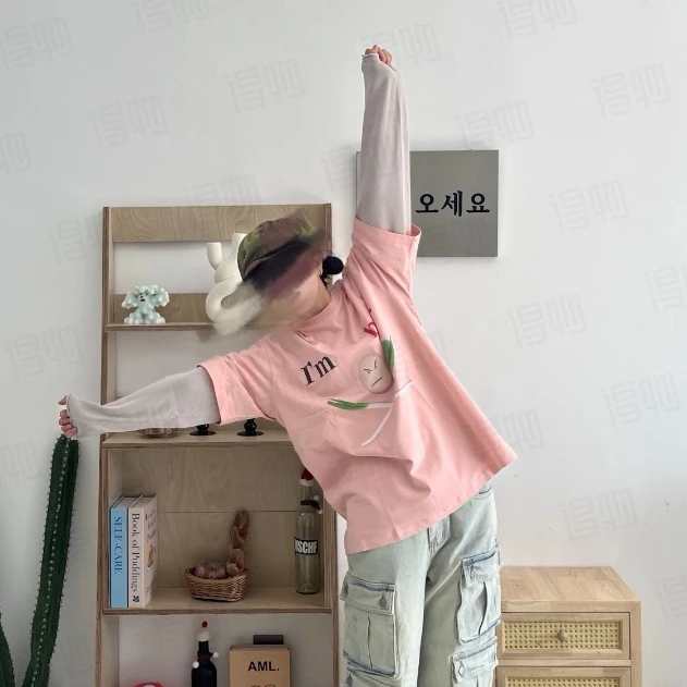 【伊娃的店】WL.少年坏蛋系列大葱趣味短袖~男女同款慵懒可爱！