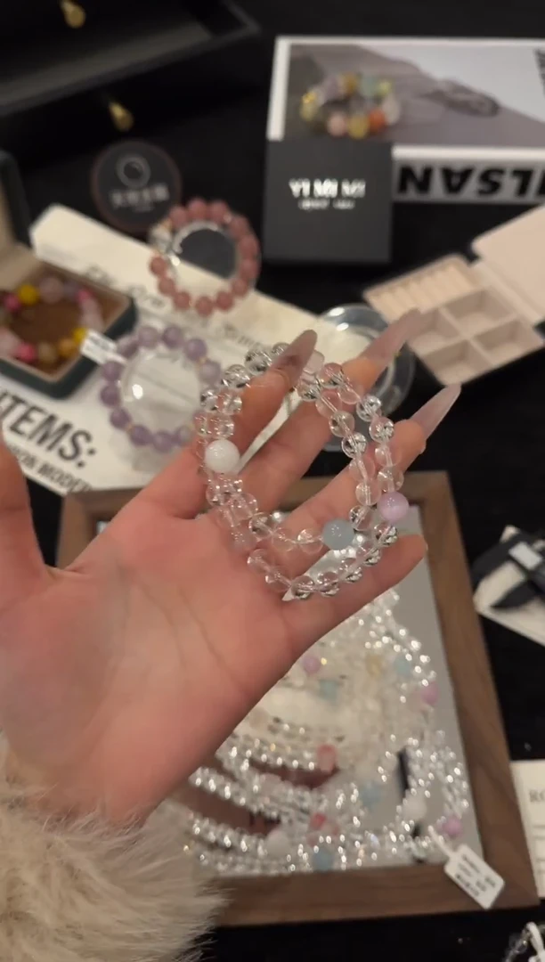 合金手链水晶白水晶双圈x3604