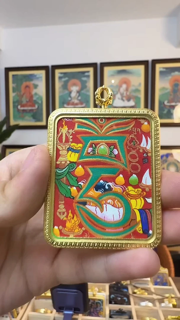 吊坠扎基-热贡纯手绘唐卡 特