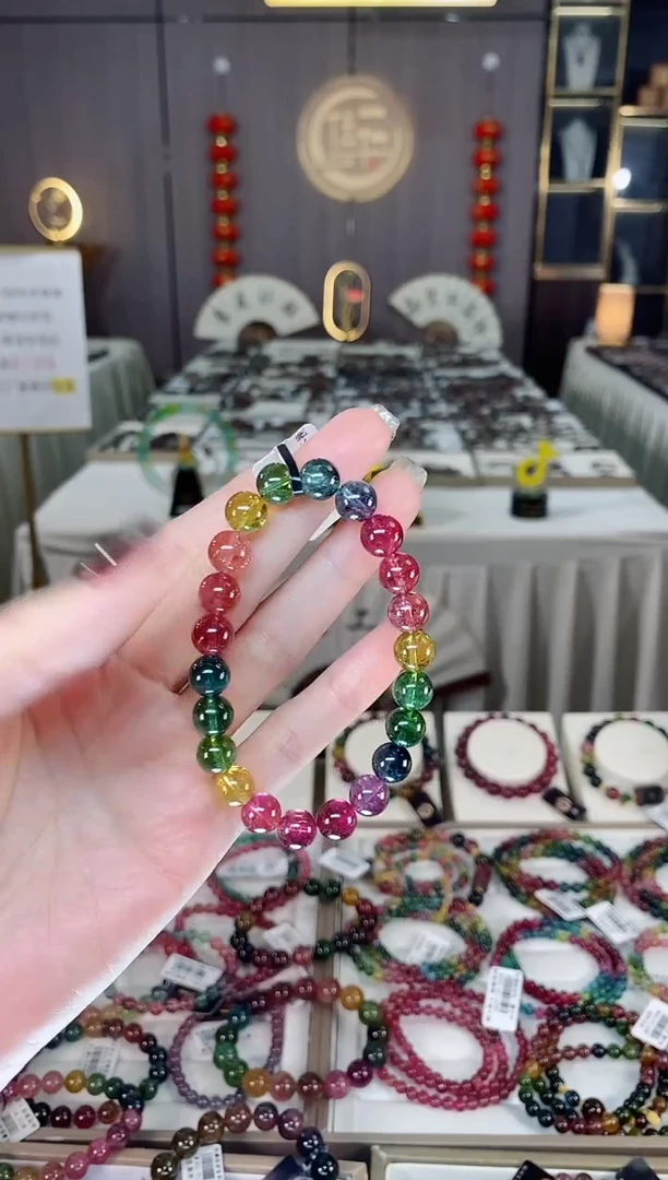 未镶嵌收藏级老矿色标净体单圈手串8mm+碧玺dan一物一证