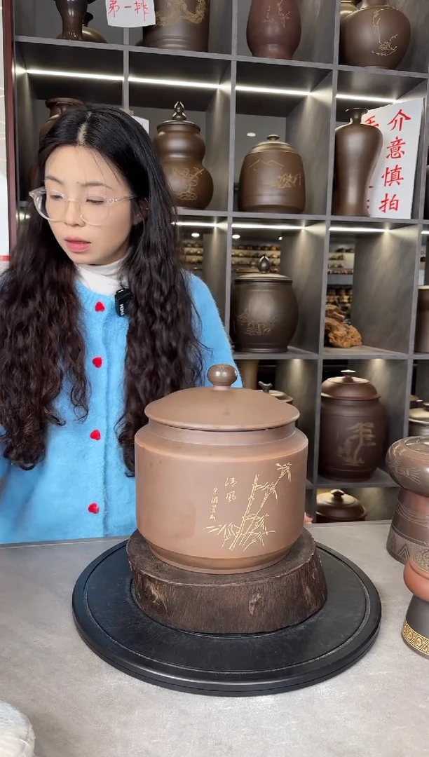 【闪购商品】罐本陶手作坭兴陶2-3斤装茶叶罐手工痕迹