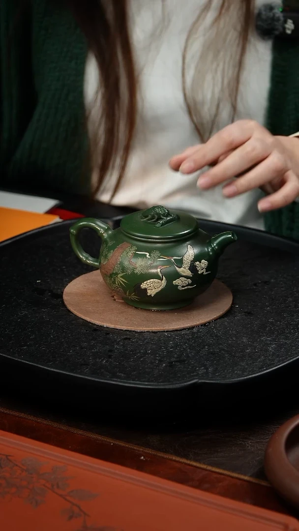 茶壶紫砂顾海荣 知足58 绿泥 280毫升