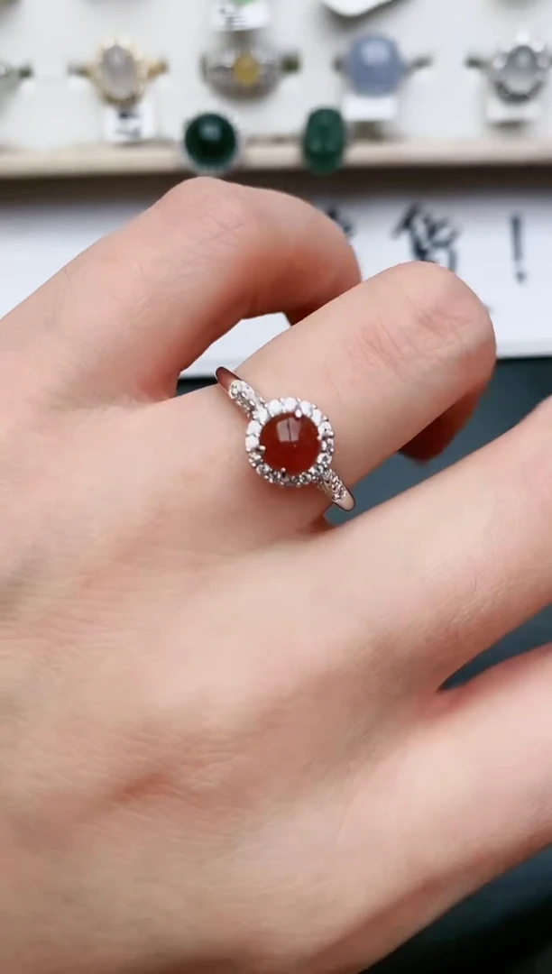 翡翠戒指银S925镶嵌....