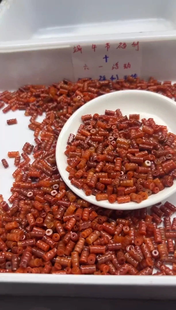 翡翠未镶嵌颈饰w2033红翡竹节9*6mm*20颗