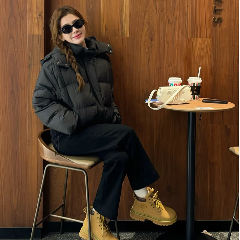 YPP!【小肯豆】新国标90白鸭绒 设计感帽子可拆卸保暖羽绒服外套