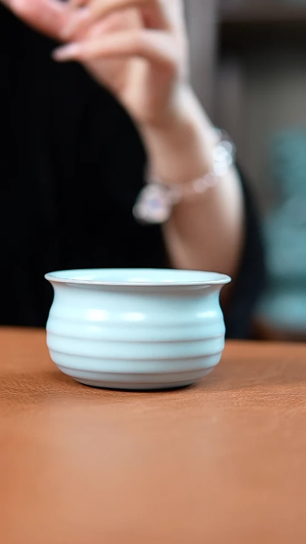 瓷片仿古宋臻釉炫纹杯一级