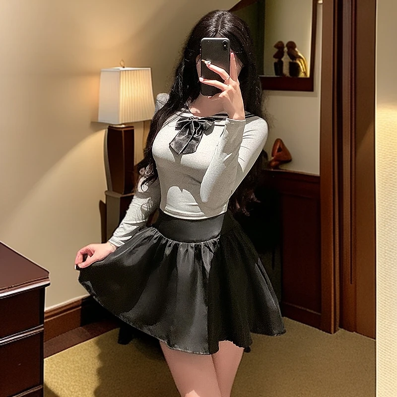 学院风JK水手套装日常轻熟校园感OOTD学妹学姐套装蝴蝶结学生制服