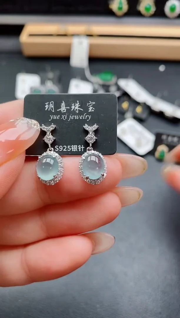 银S925镶嵌戒指翡翠3