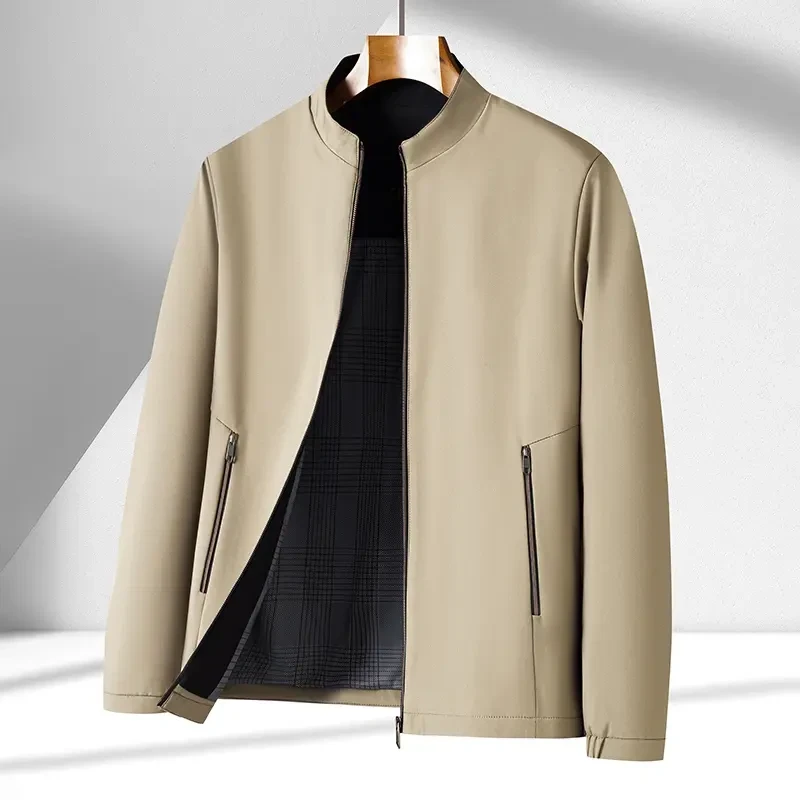 【发货快】春季男士行政立领休闲商务夹克薄款D
