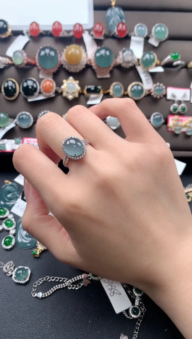 【闪购商品】翡翠戒指银S925镶嵌3213213131