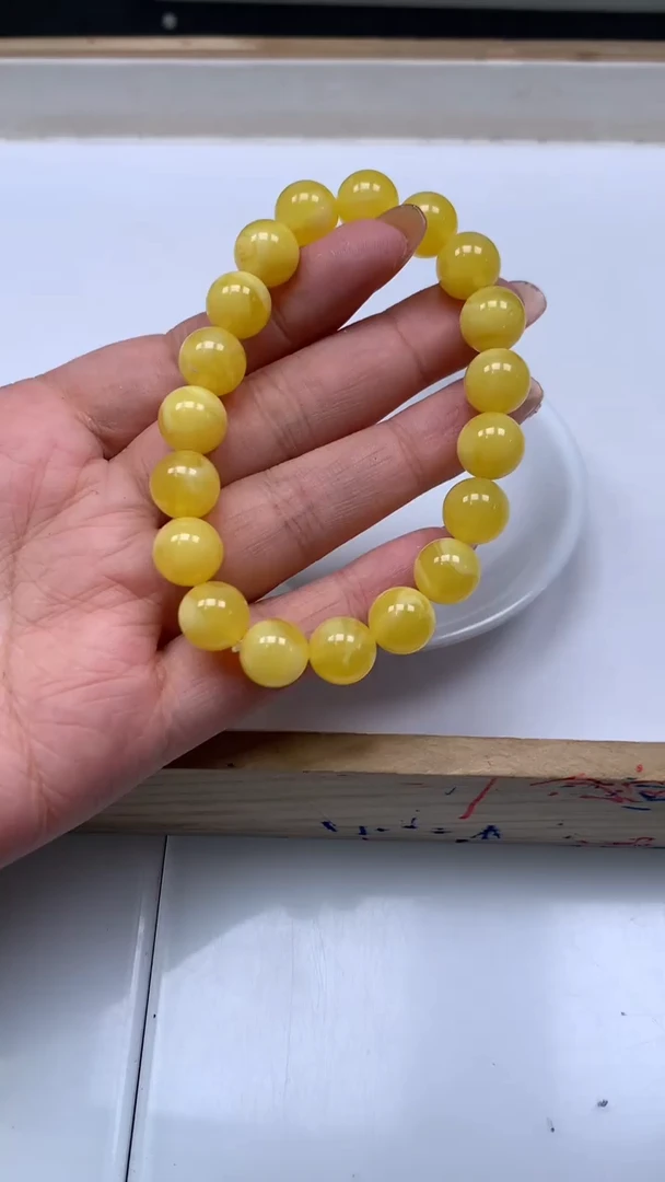 裸石蜜蜡未镶嵌M44 白花蜡10mm一条15元