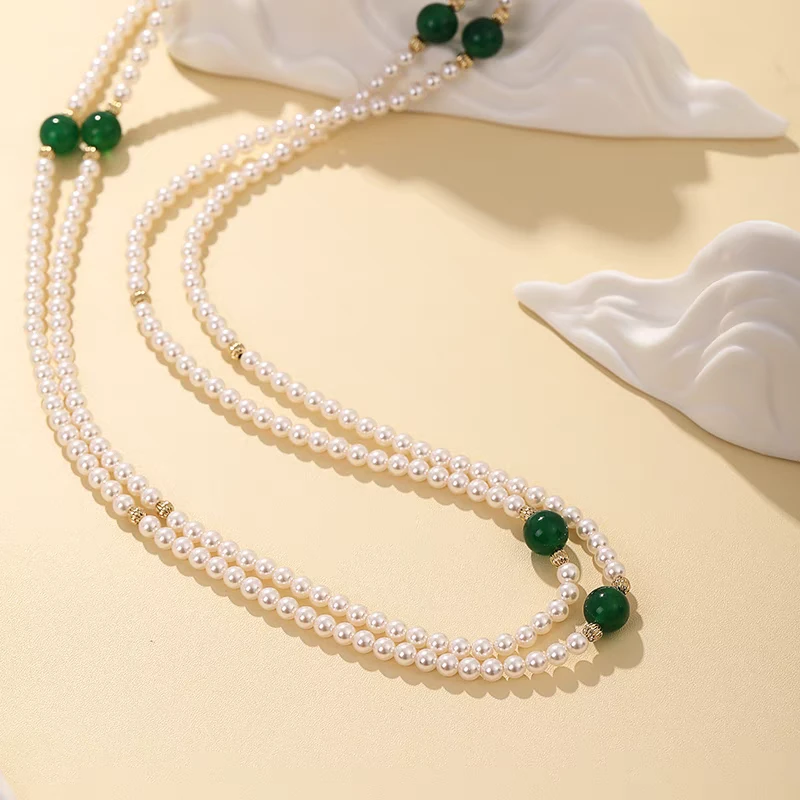 非金属仿珍珠项链 项链-(长度约153cm)