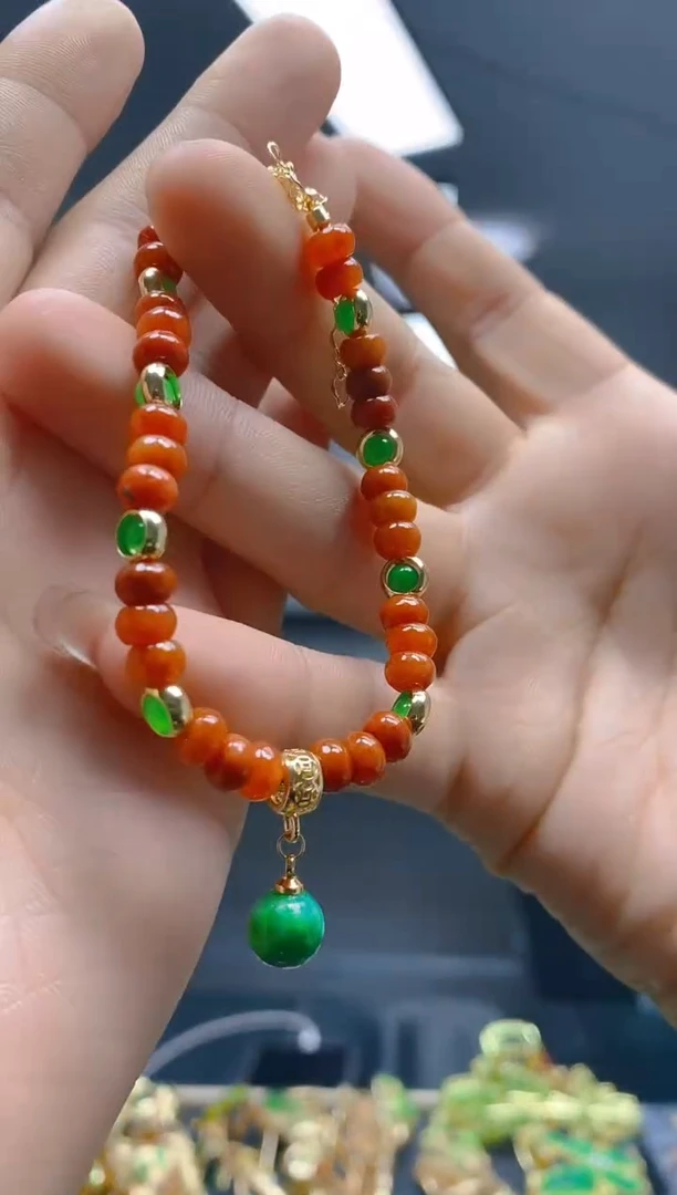 【闪购商品】翡翠耳饰合金203翡翠手链