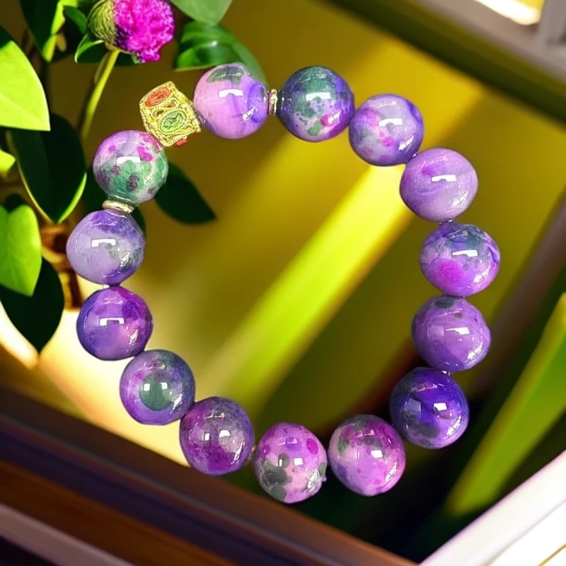 韩式新款普罗旺斯薰衣草花魂玉石手串14mm多样性发货 拍一发一