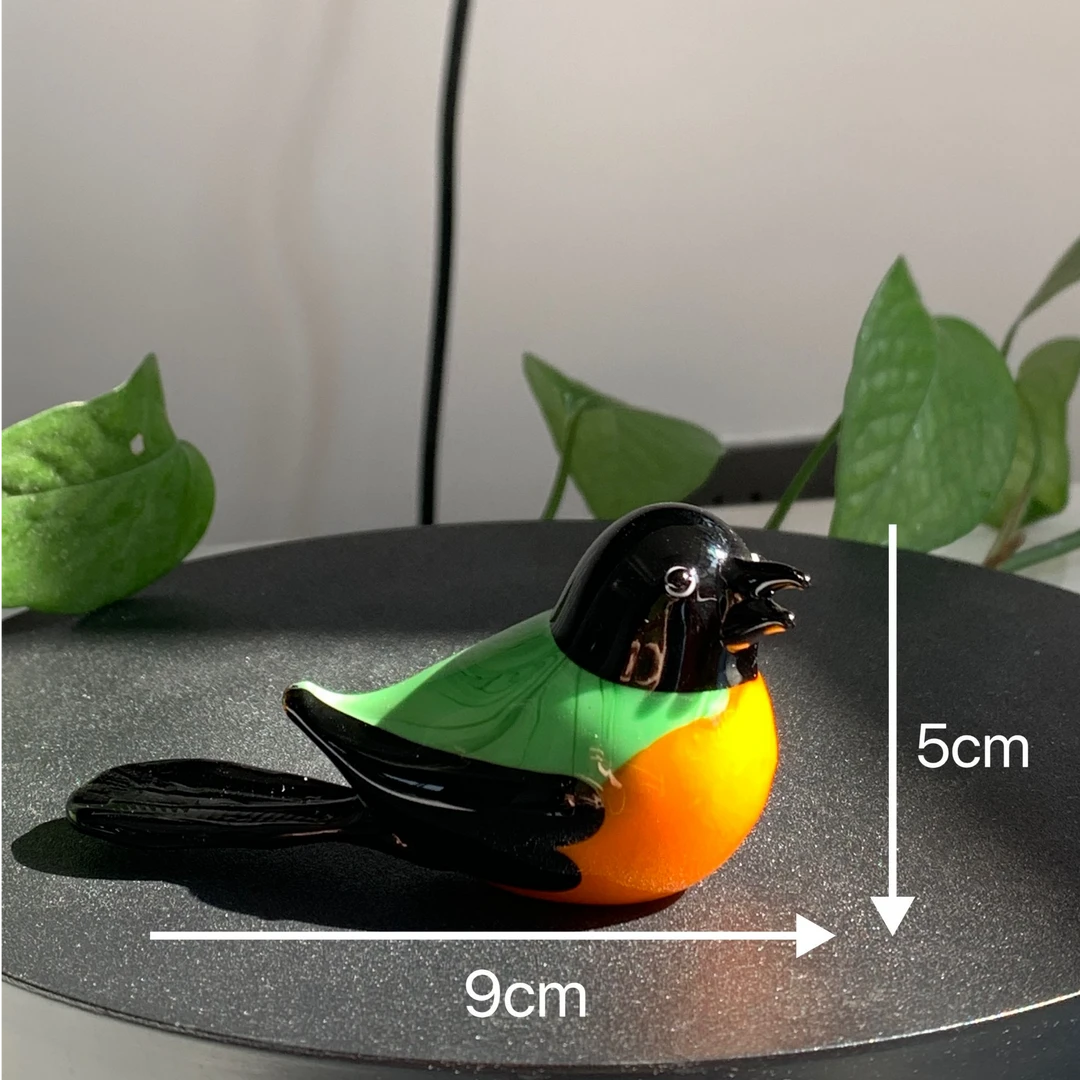 淄博琉璃手作小鸟摆件纯手工黄色精美家用摆件