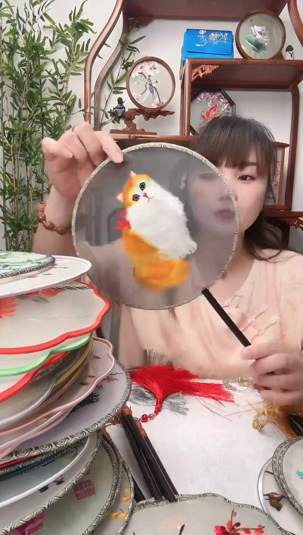 刺绣团扇苏绣绣花双面