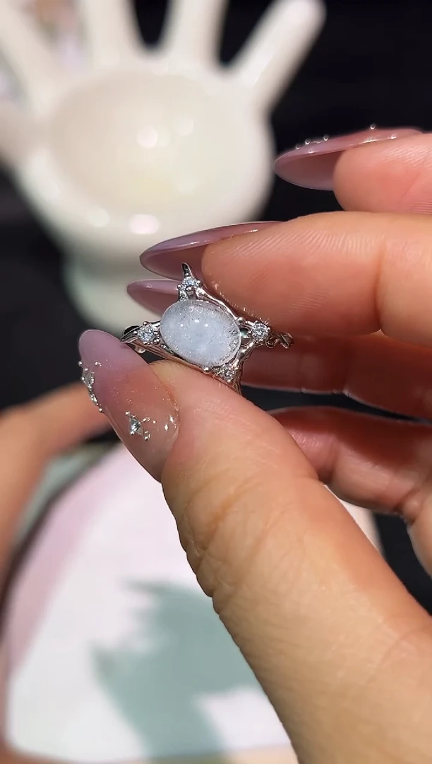 水晶戒指银S925镶嵌发一（03）