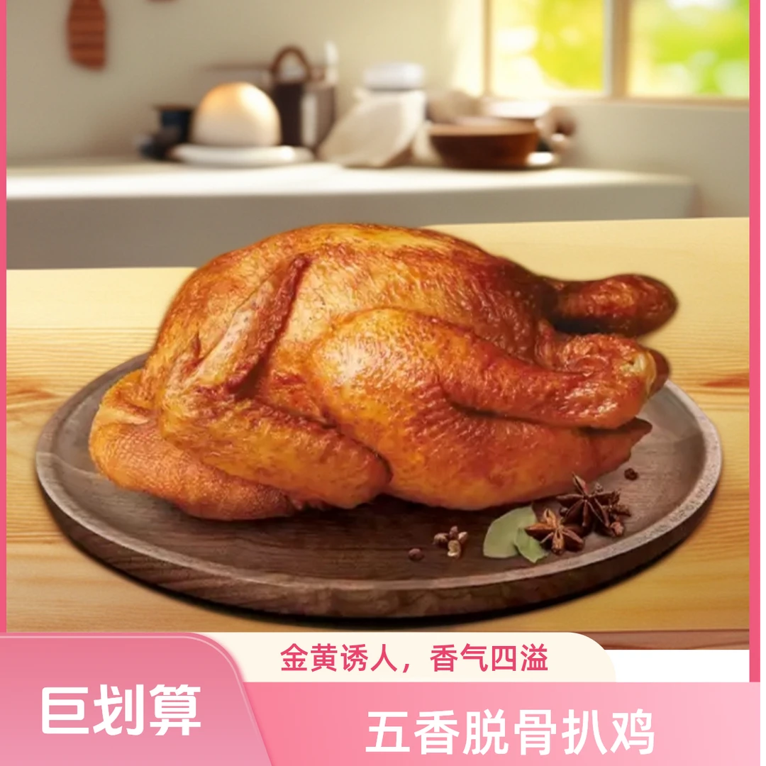 【大个扒鸡750克】山东特产五香脱骨扒鸡营养美味肉嫩下酒熟食